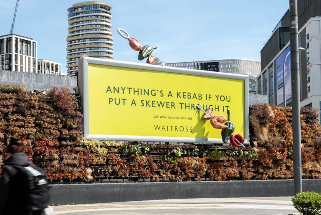 WAITROSE “LET YOUR SUMMER SIDE OUT” – GIANT KEBAB BILLBOARDS HEAT UP LONDON